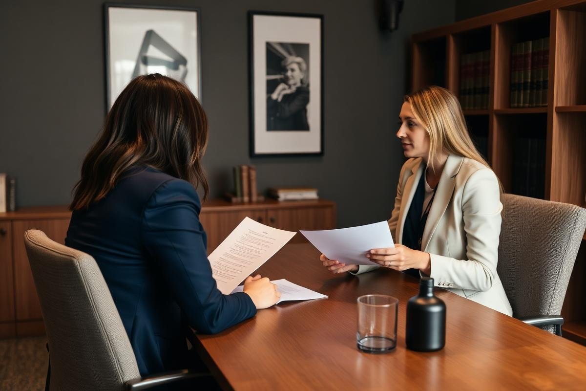 Professional legal consultation in a private office